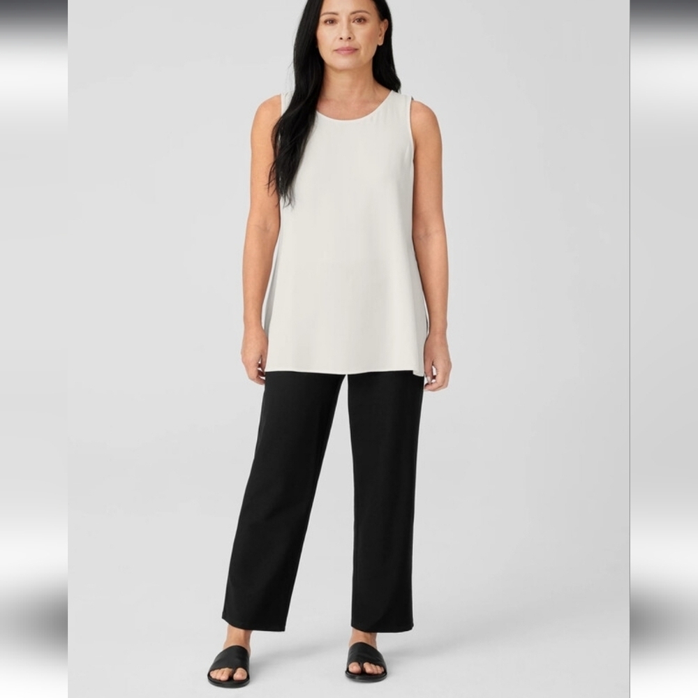 Eileen Fisher  Straight Leg Cropped Trousers Pants in black Size Small